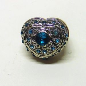 Aqua Heart Shaped Fashion Ring